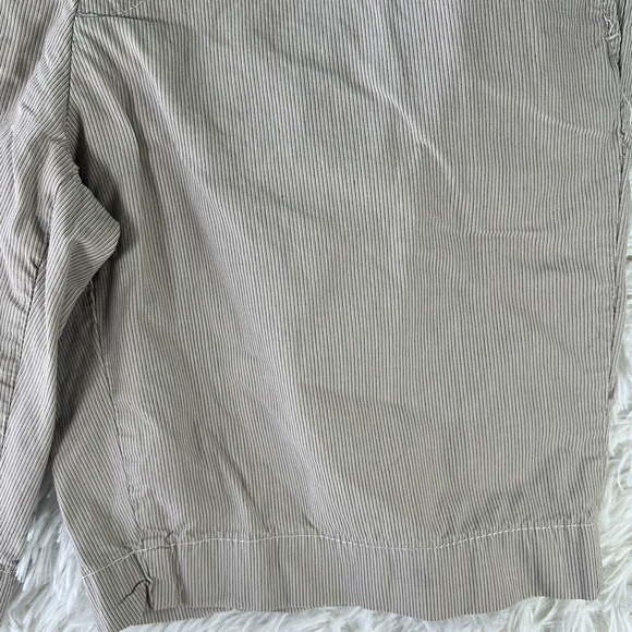 Alfani Men’s Shorts Size 34 Beige Tan Striped Plaid Shorts Front Back Pockets - Picture 5 of 7